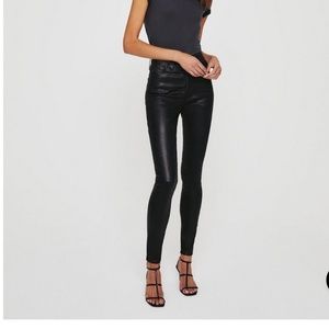 Mila Super high-rise skinny jean with leatherette coating
